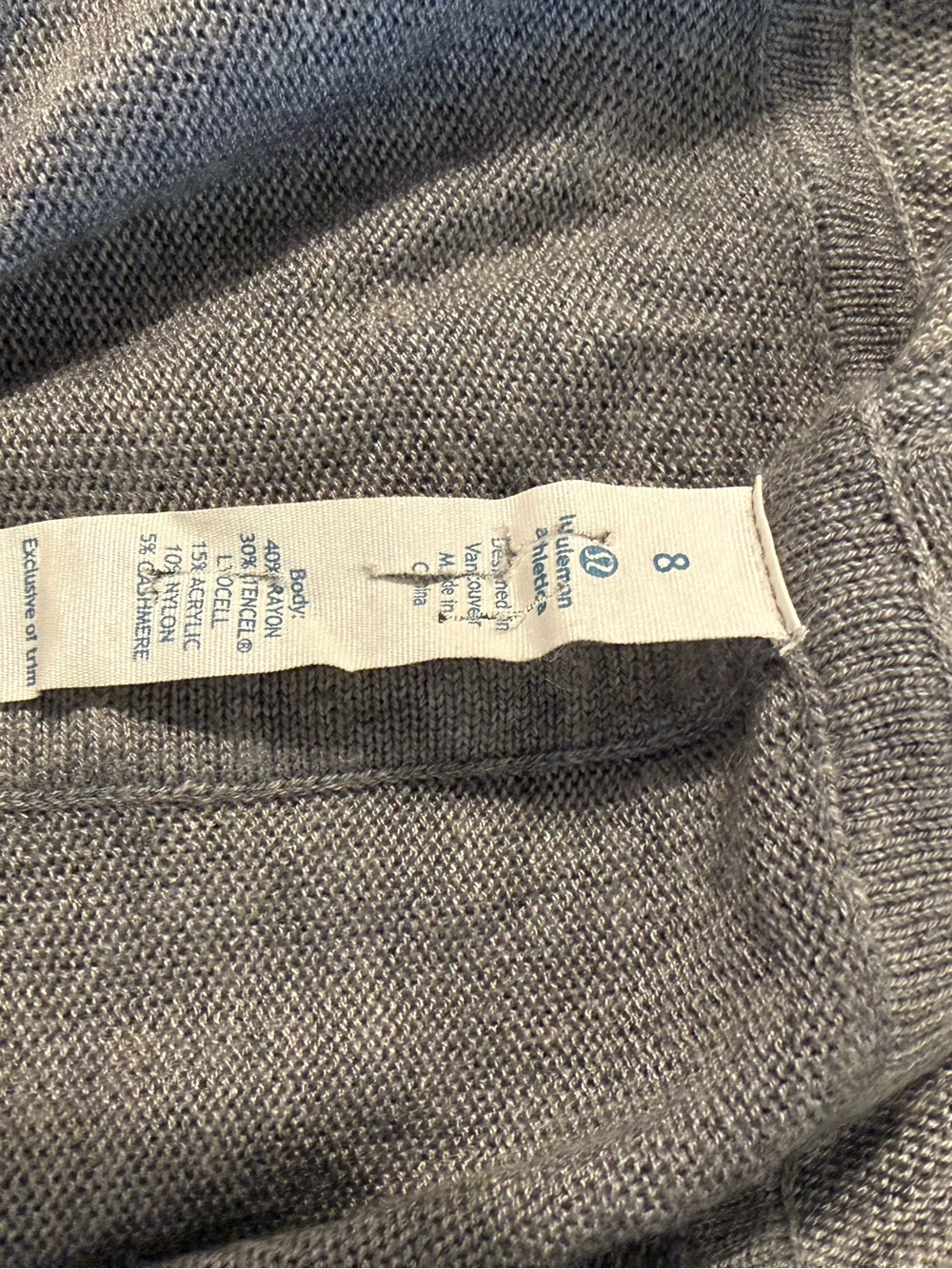 Lululemon Iconic Sweater Wrap Open-front Light Grey Size 8 - Picture 11 of 11
